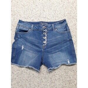 9x3 Maurices high rise button fly distressed shorts